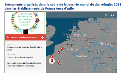 Evénements organisés dans le cadre de la Journée mondiale des réfugiés dans nos établissements partout en France 